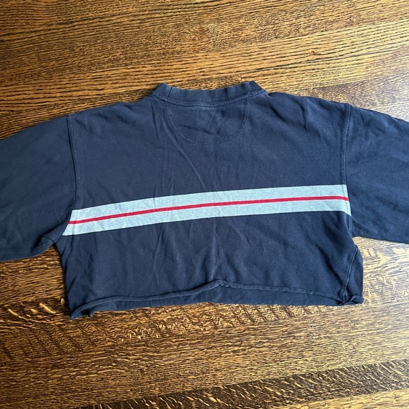 Cropped Cotton Longsleeve, 90s Vintage Striped Top - Picture 6 of 6